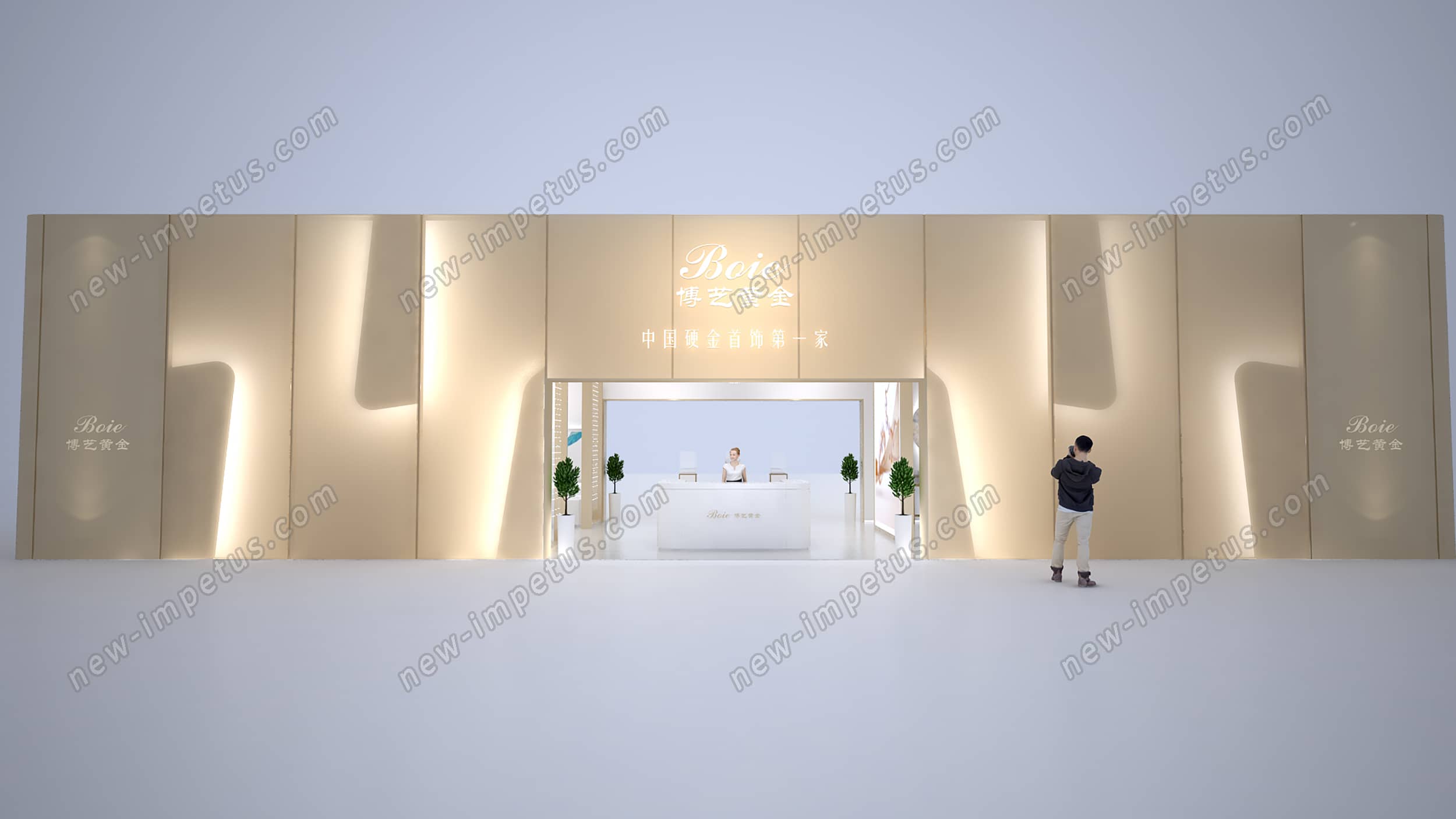 深圳珠寶展博藝黃金展臺設計搭建(圖2)