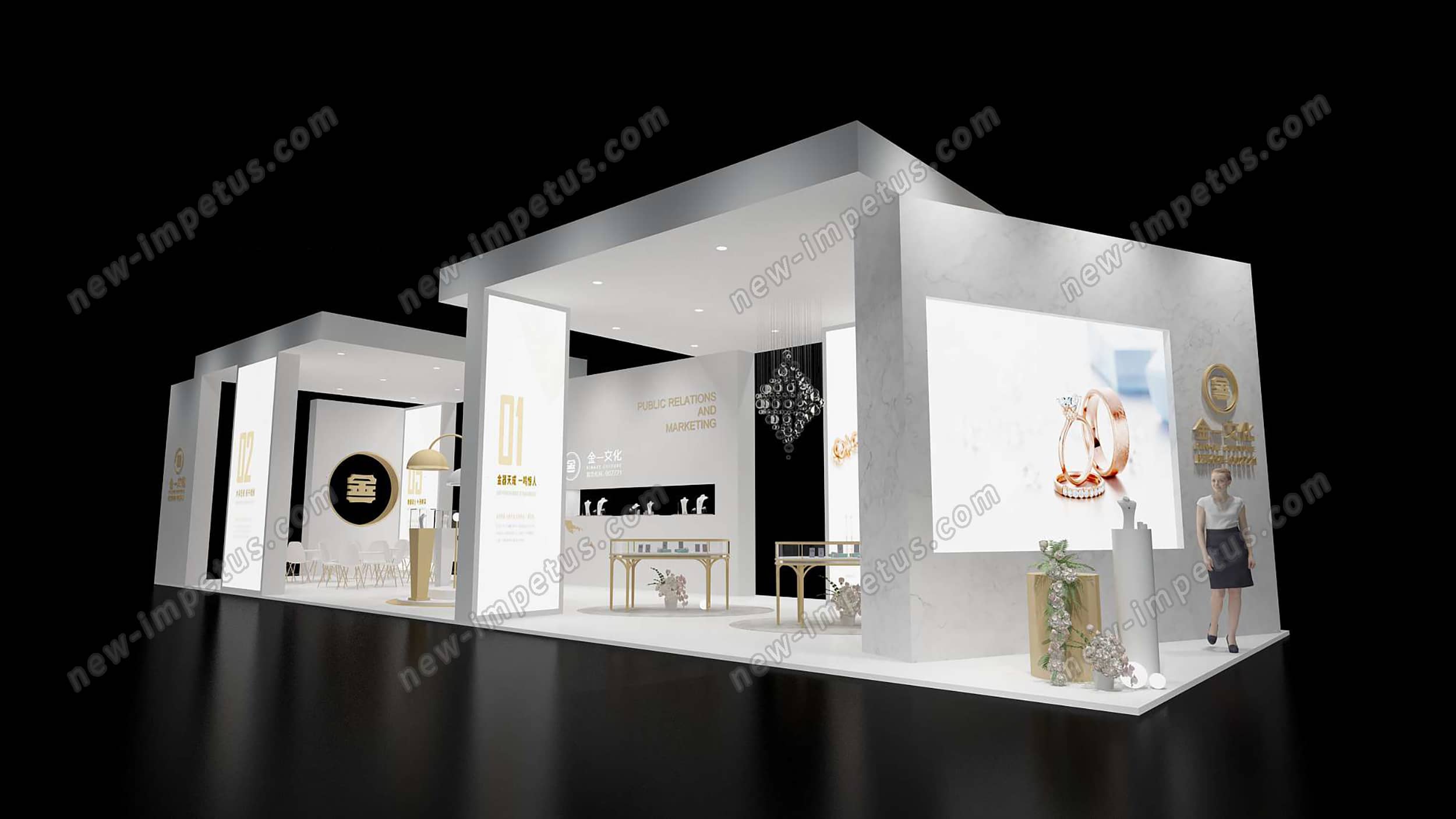 深圳珠寶展金一文化展臺設(shè)計搭建(圖1)